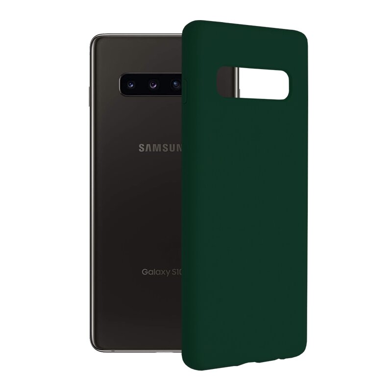 Husa Samsung Galaxy S10 Plus Techsuit Soft Edge Silicone, verde inchis