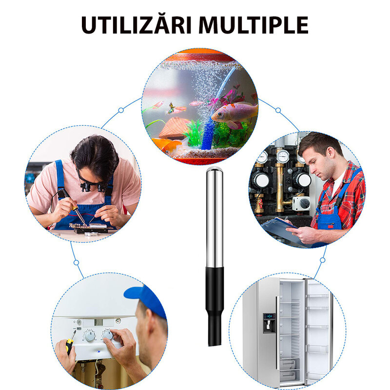 Senzor de temperatura Wi-Fi, Sonoff DS18B20, waterproof, 1m, negru