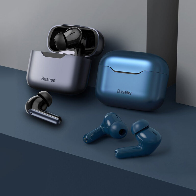 Casti wireless in-ear Baseus, TWS earbuds, noise cancellation, albastru, NGS1P-03