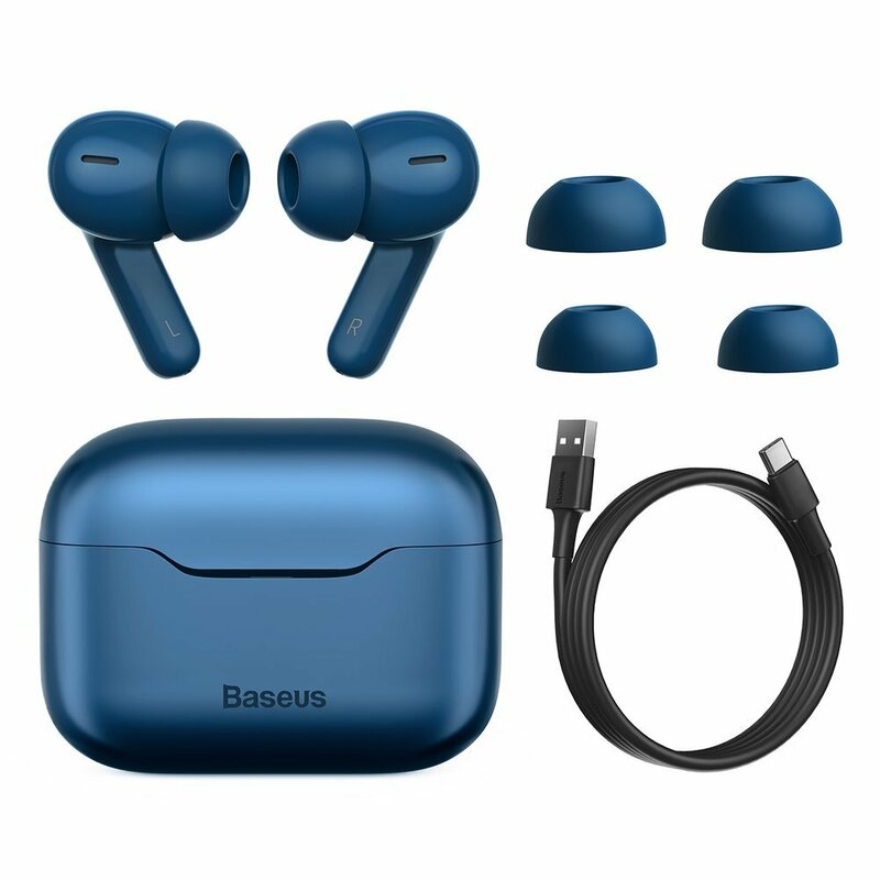 Casti wireless in-ear Baseus, TWS earbuds, noise cancellation, albastru, NGS1P-03