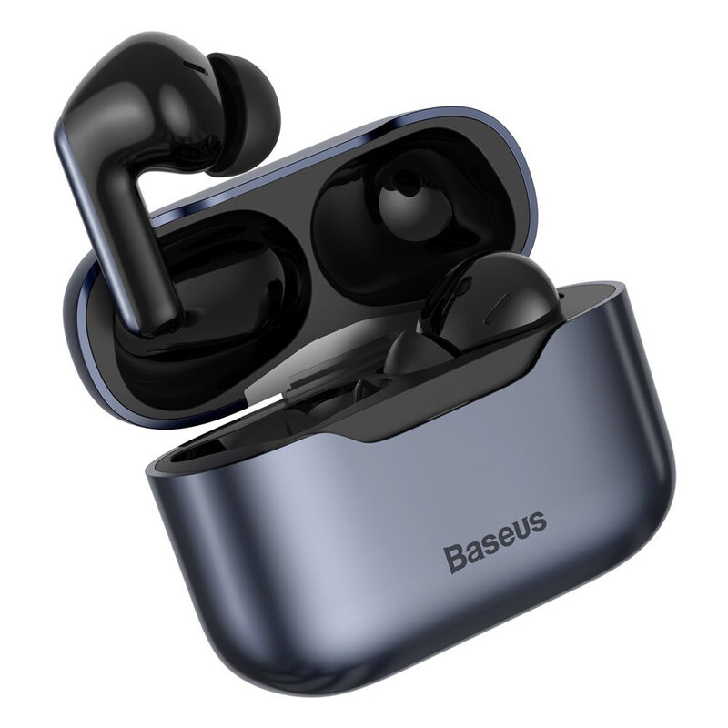 Casti wireless in-ear Baseus, TWS earbuds, noise cancellation, gri, NGS1P-0A