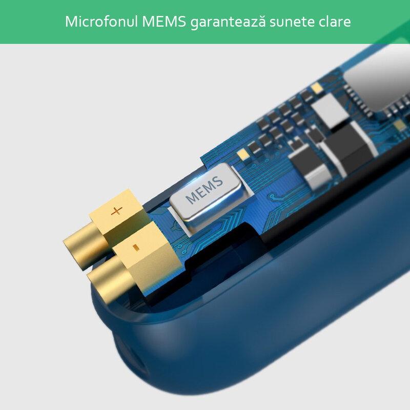 Casti wireless in-ear Baseus, TWS earbuds, noise cancellation, gri, NGS1P-0A