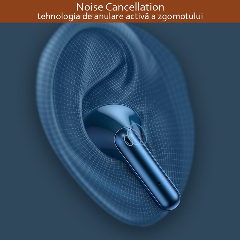 Casti wireless in-ear Baseus, TWS earbuds, noise cancellation, gri, NGS1P-0A