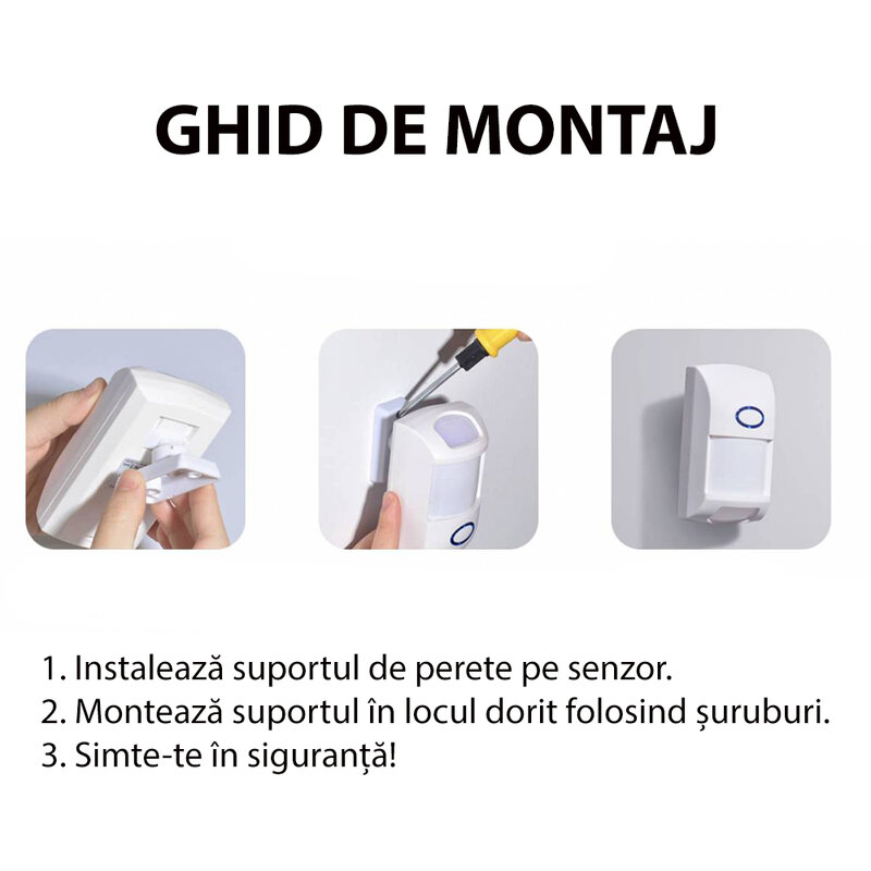 Senzor de miscare wireless Sonoff PIR2, Wi-Fi, 12m, 110 grade, alb