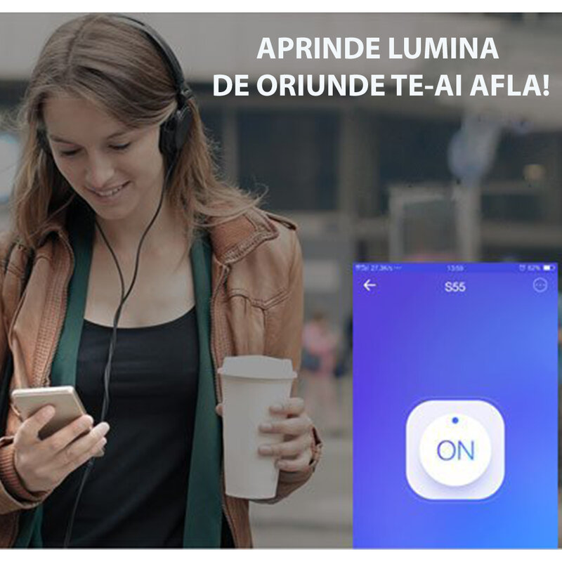 Priza inteligenta smart Wi-Fi Sonoff S55, wireless, waterproof, 16A, alb