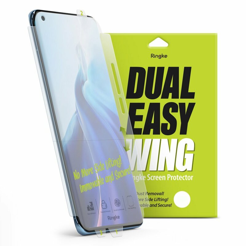 [Pachet 2x] Folie OnePlus 9 Pro Ringke Dual Easy Wing Self Dust Removal - Clear