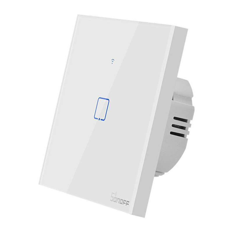 Intrerupator smart touch Wi-Fi simplu Sonoff T0, wireless, alb