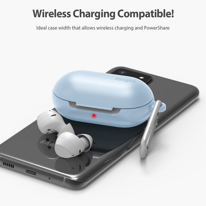 Husa Galaxy Buds/ Buds+ Ringke Case, holder de prindere, albastru deschis