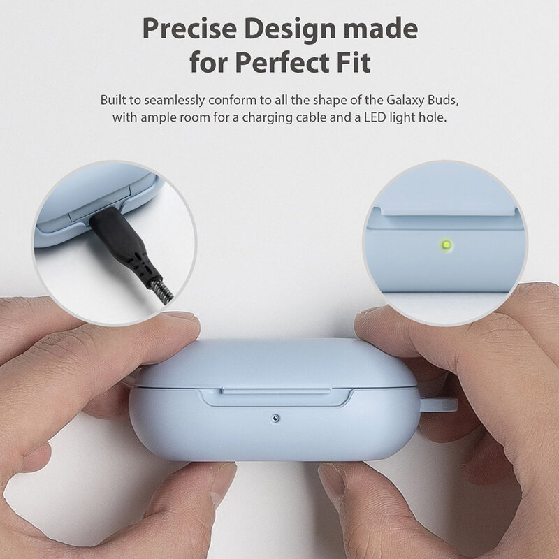 Husa Galaxy Buds/ Buds+ Ringke Case, holder de prindere, albastru deschis