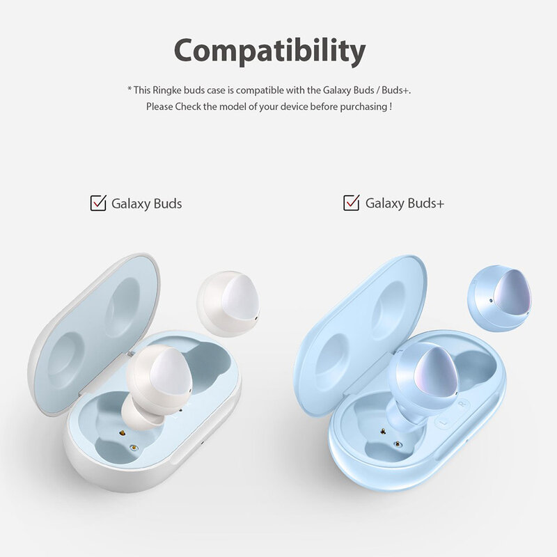 Husa Galaxy Buds/ Buds+ Ringke Case, holder de prindere, albastru deschis