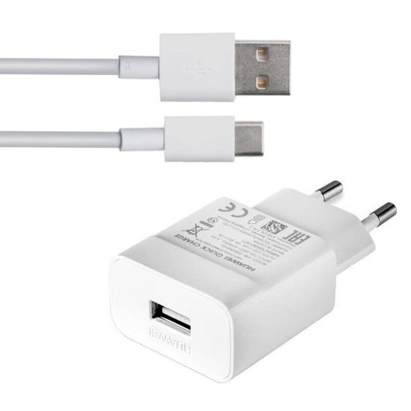  Incarcator priza Huawei original, cablu de date USB la Type-C, 2A, 1m, alb, bulk, HW-090200EH0