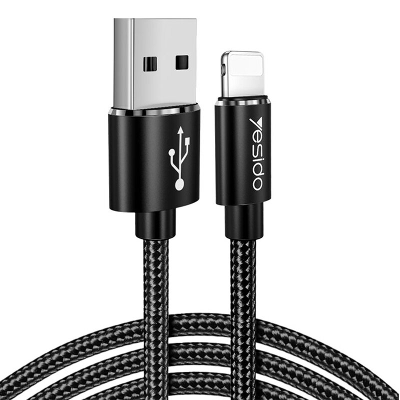 Cablu de date USB la Lightning Yesido CA57, 2.4A, 1.2m, negru