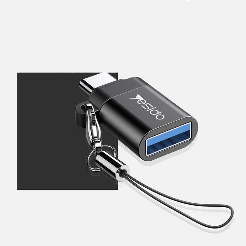 Adaptor USB la Type-C OTG Yesido GS06, plug & play, 5Gbps, negru