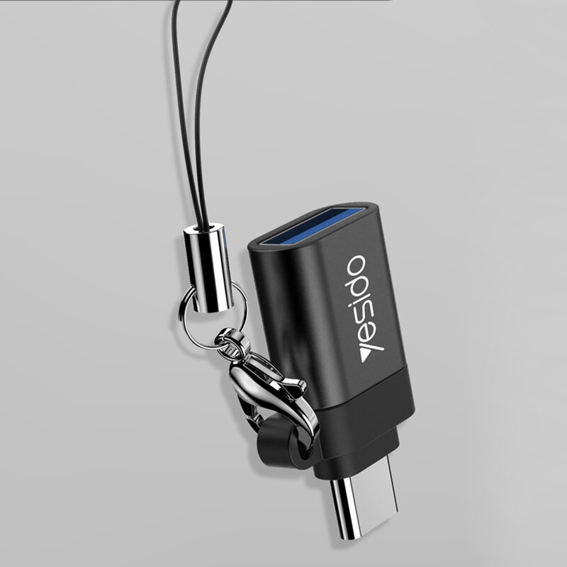 Adaptor USB la Type-C OTG Yesido GS06, plug & play, 5Gbps, negru