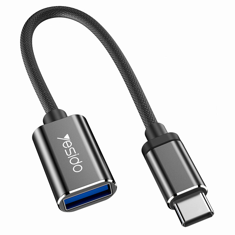 Adaptor USB la Type-C OTG Yesido GS01, plug & play, 5Gbps, negru