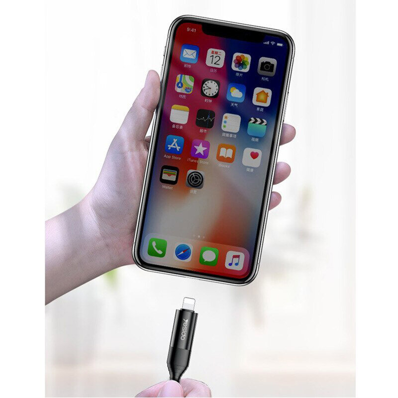 Cablu de date 4in1 Yesido CA59, 2x Type-C, Lightning, USB, 3A, 1.2m, negru
