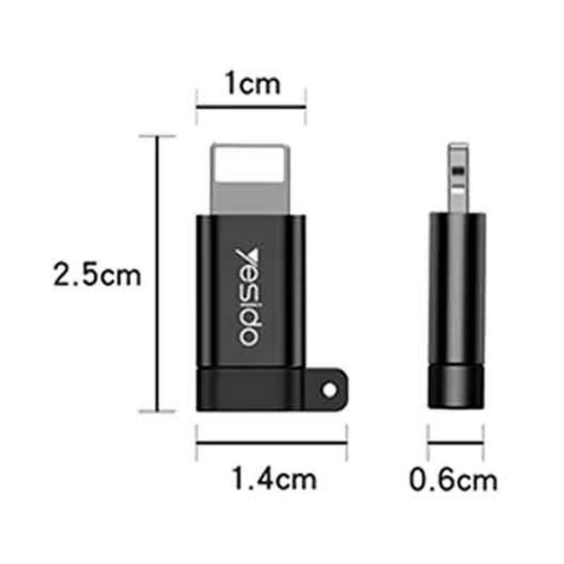 Adaptor Micro-USB la Lightning OTG Yesido GS05, plug & play, 480Mbps, negru