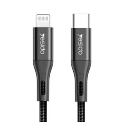 Cablu de date Type-C la Lightning Yesido CM11, 18W, 2A, 1.2m, negru
