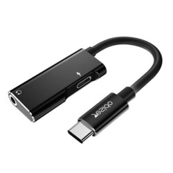 Adaptor audio DAC USB-C la Jack 3.5mm + Type-C Yesido YAU22, negru