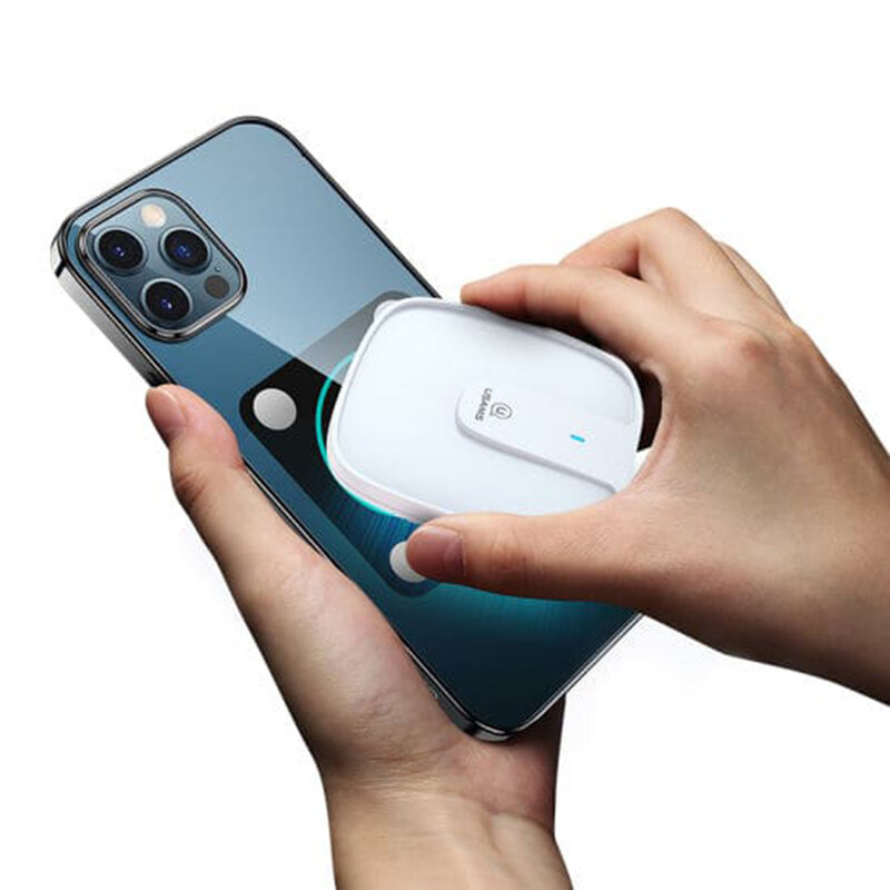 Incarcator wireless Samsung, iPhone 12 Usams, 15W, alb, US-CD153