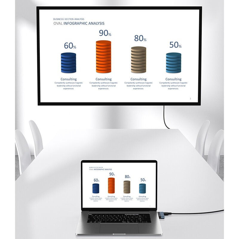 Hub mini USB-C OTG Usams la USB, Type-C, HDMI, 60W, US-SJ492
