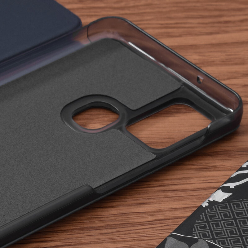 Husa Samsung Galaxy A21s Eco Leather View Flip Tip Carte - Albastru