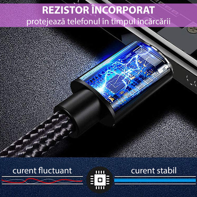 Cablu de date USB la Lightning Yesido CA57, 2.4A, 1.2m, negru