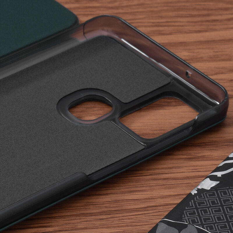 Husa Samsung Galaxy A21s Eco Leather View Flip Tip Carte - Verde