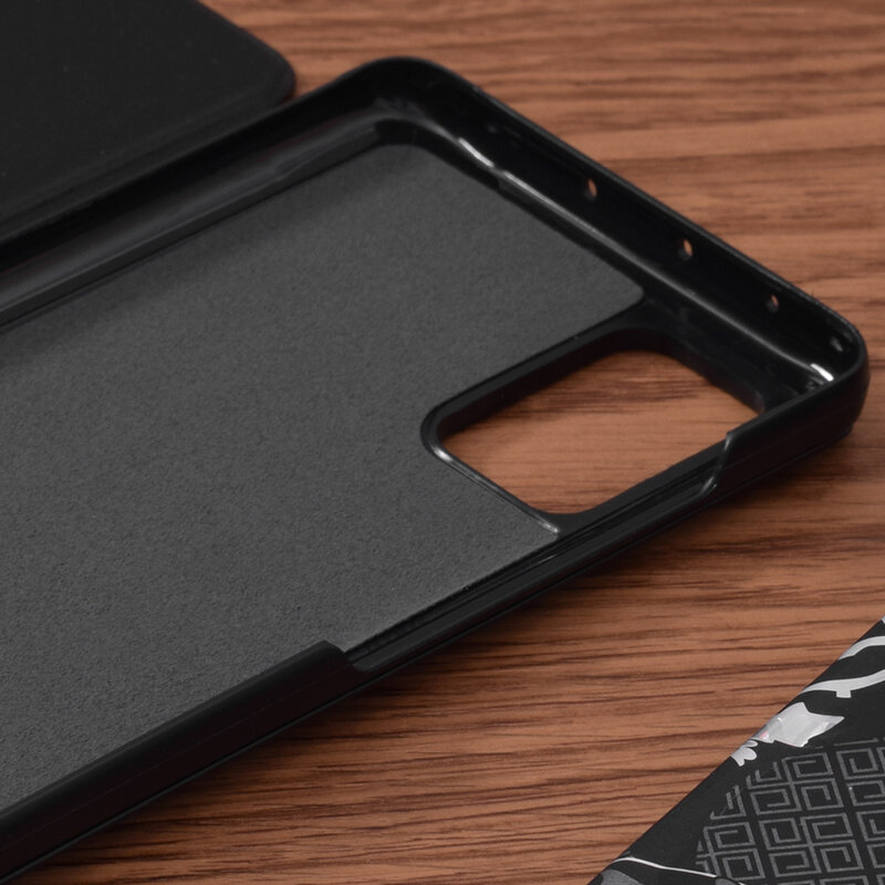 Husa Samsung Galaxy A51 4G Eco Leather View flip tip carte, negru