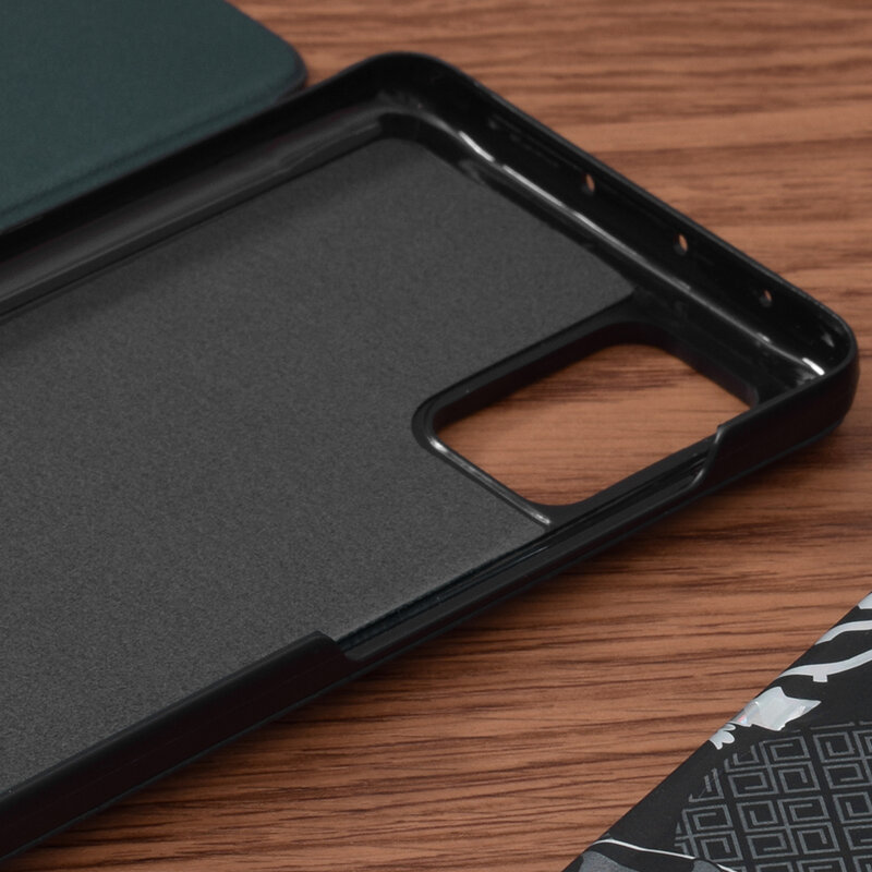 Husa Samsung Galaxy A51 4G Eco Leather View flip tip carte, verde
