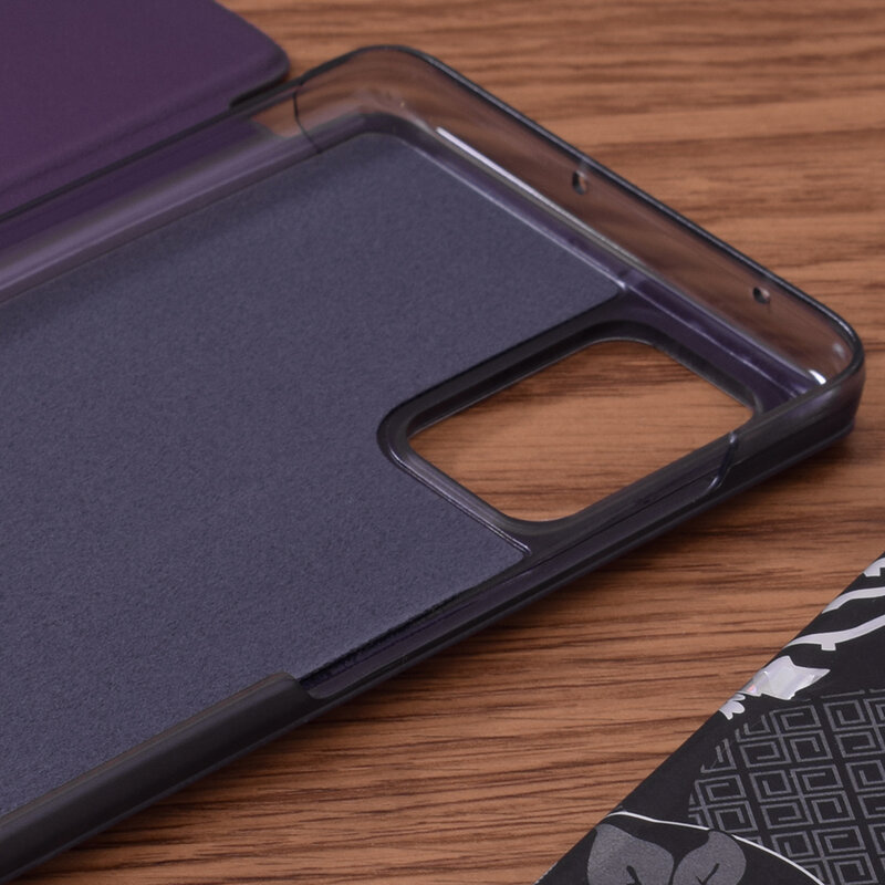 Husa Samsung Galaxy A71 4G Eco Leather View Flip Tip Carte - Mov