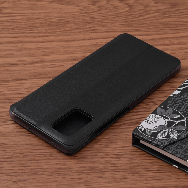 Husa Samsung Galaxy A71 4G Eco Leather View Flip Tip Carte - Negru