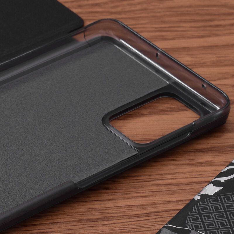 Husa Samsung Galaxy A71 4G Eco Leather View Fflip tip carte, negru