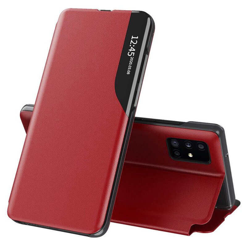 Husa Samsung Galaxy M31s Eco Leather View Flip Tip Carte - Rosu