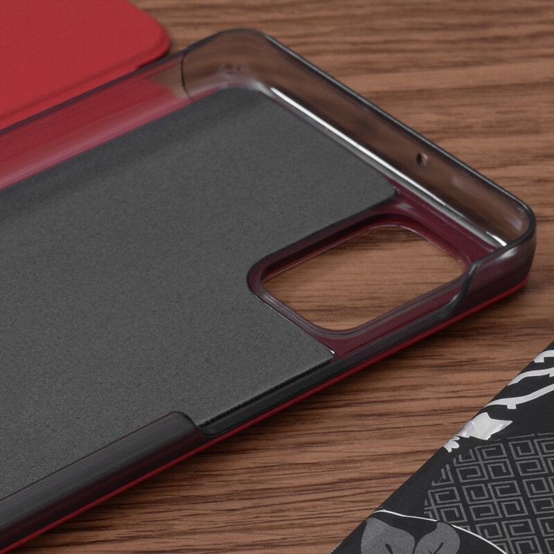 Husa Samsung Galaxy M31s Eco Leather View Flip Tip Carte - Rosu