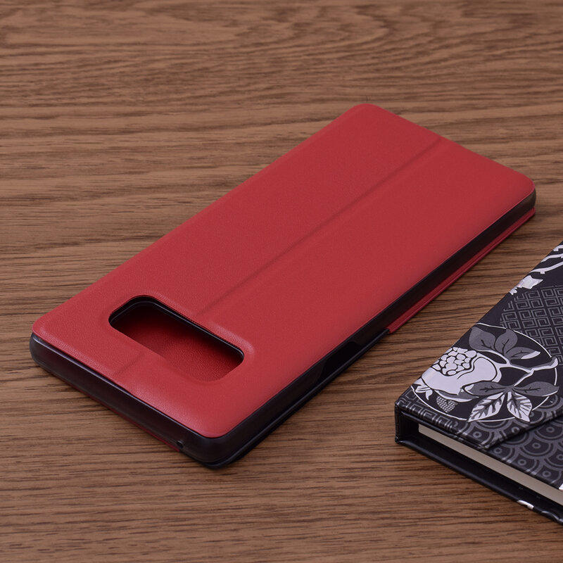 Husa Samsung Galaxy Note 8 Eco Leather View Flip Tip Carte - Rosu