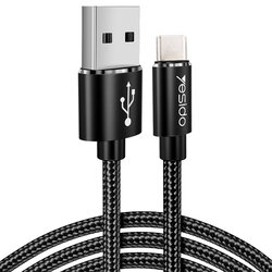 Cablu de date USB la Type-C Yesido CA57, 2.4A, 1.2m, negru