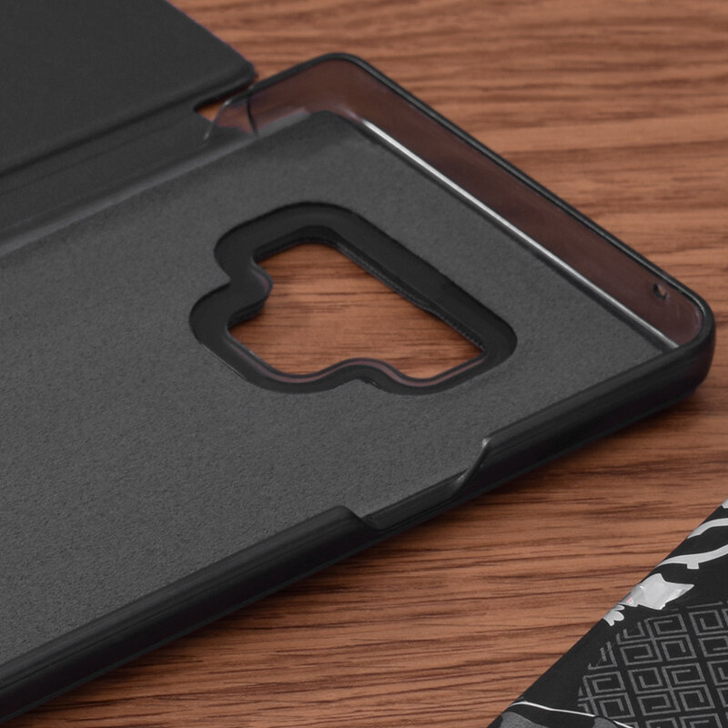 Husa Samsung Galaxy Note 9 Eco Leather View flip tip carte, negru