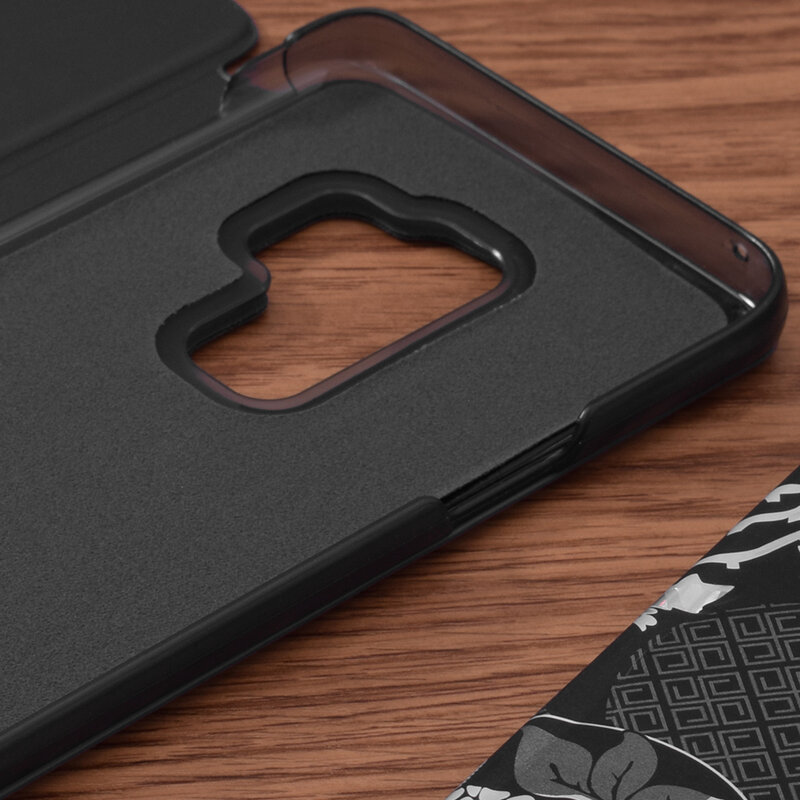 Husa Samsung Galaxy S9 Plus Eco Leather View flip tip carte, negru