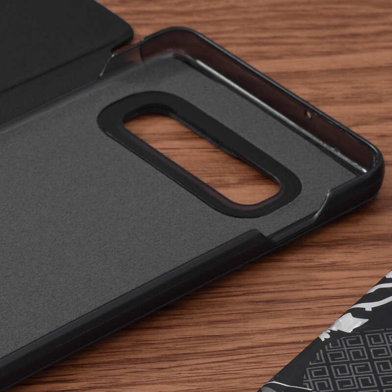 Husa Samsung Galaxy S10 Eco Leather View flip tip carte, negru