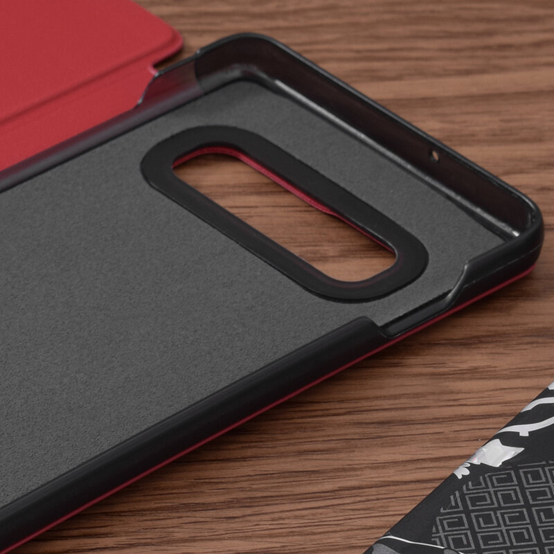 Husa Samsung Galaxy S10 Plus Eco Leather View Flip Tip Carte - Rosu