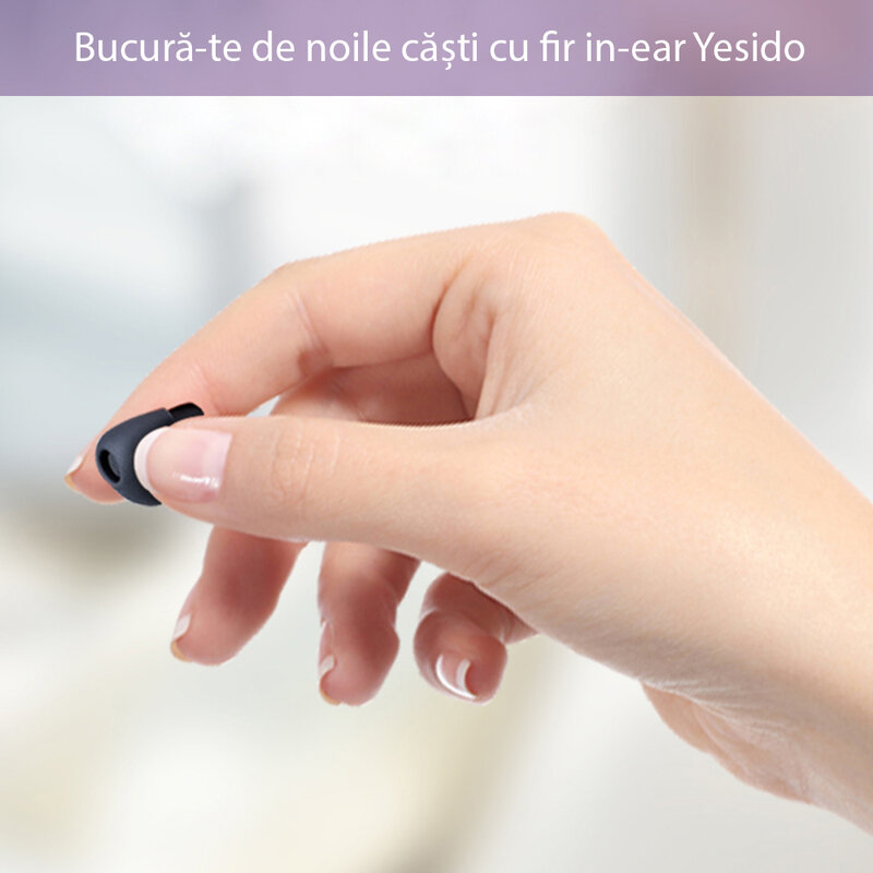 Casti cu fir in-ear Yesido YH29, stereo, microfon, Jack 3.5mm, 1.2m, negru