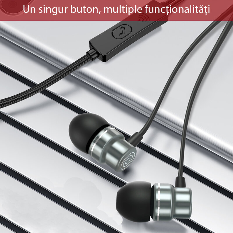 Casti cu fir in-ear Yesido YH32, stereo, microfon, Jack 3.5mm, 1.2m, negru