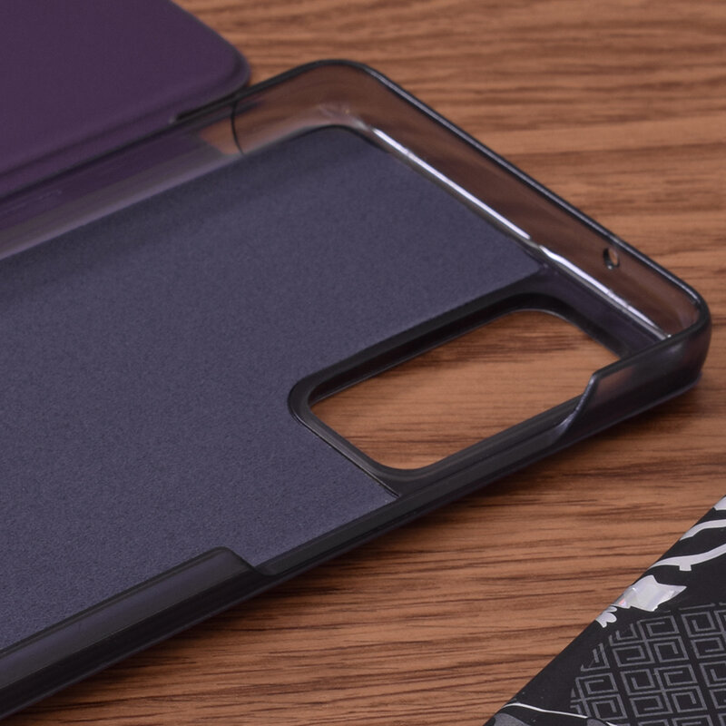 Husa Samsung Galaxy S20 FE Eco Leather View flip tip carte, mov