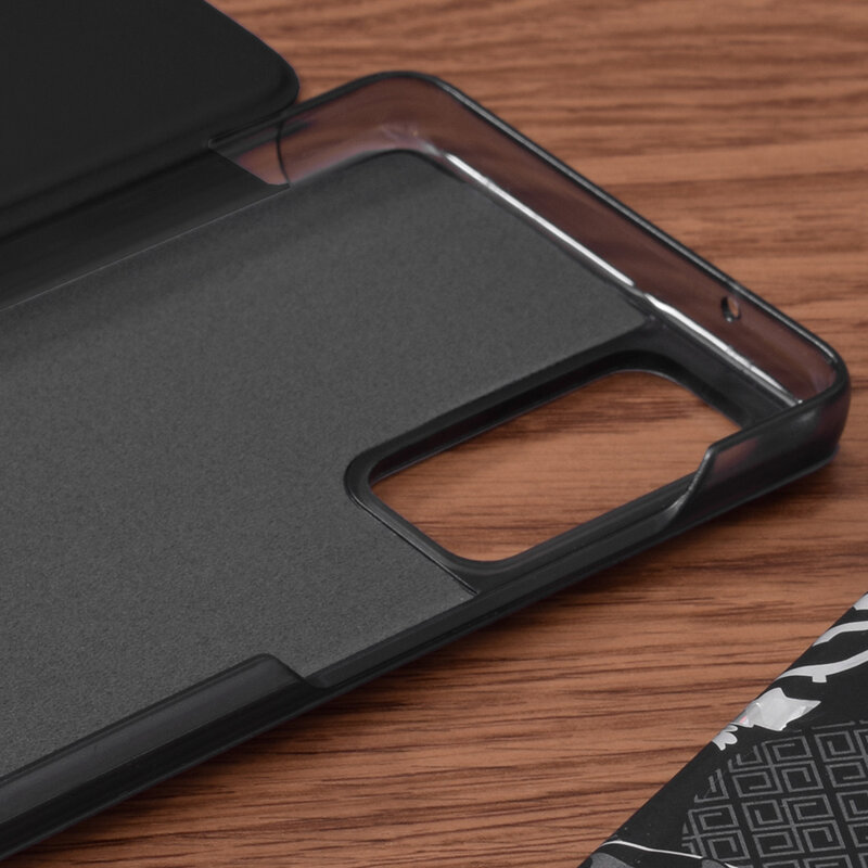 Husa Samsung Galaxy S20 FE Eco Leather View flip tip carte, negru