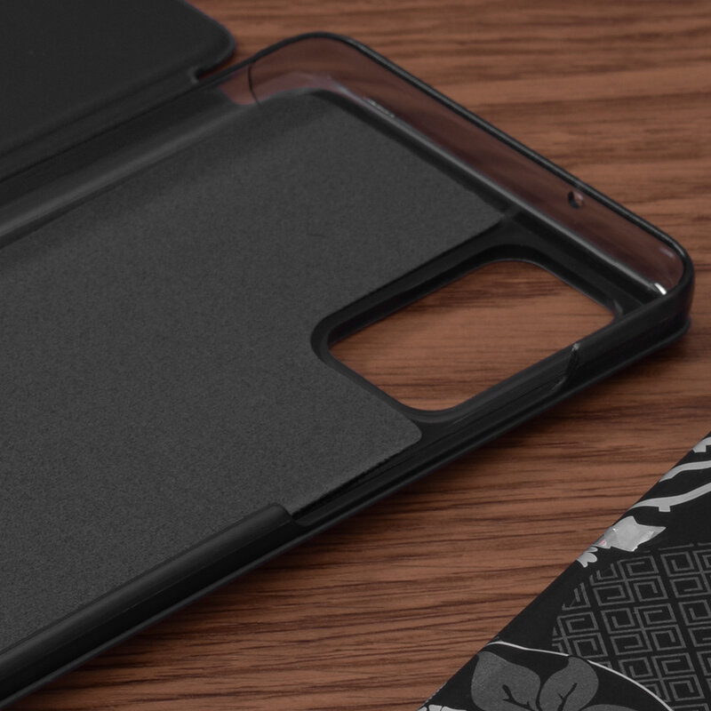 Husa Samsung Galaxy S20 Plus Eco Leather View flip tip carte, negru