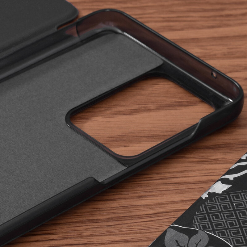 Husa Samsung Galaxy S20 Ultra Eco Leather View flip tip carte, negru
