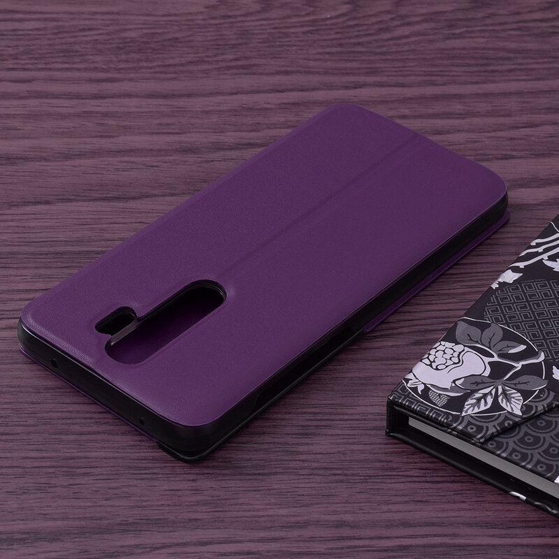Husa Xiaomi Redmi Note 8 Pro Eco Leather View Flip Tip Carte - Mov