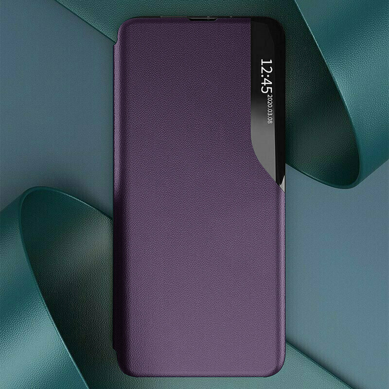 Husa Xiaomi Redmi Note 8 Pro Eco Leather View Flip Tip Carte - Mov