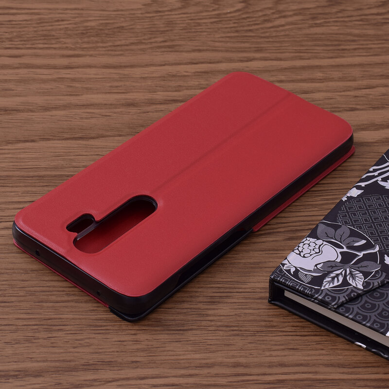 Husa Xiaomi Redmi Note 8 Pro Eco Leather View Flip Tip Carte - Rosu